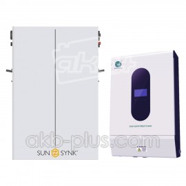 Комплект резервного питания Donnergy 5кВт/ SUNSYNK LiFePO4 51,2В 5,12кВт Комплект резервного питания Donnergy 5кВт/ SUNSYNK LiFePO4 51,2В 5,12кВт